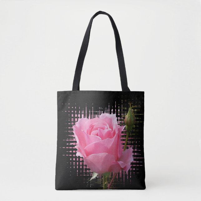 rosa ros stänk tygkasse (Framsida)