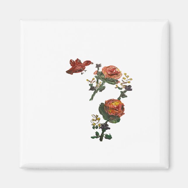 Rosa ros Sticker Magnet (Framsidan)