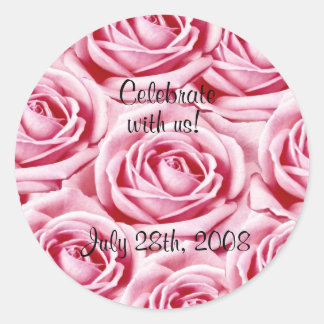 Rosa ros Sticker Runt Klistermärke