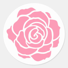 Rosa ros Stickers Runt Klistermärke