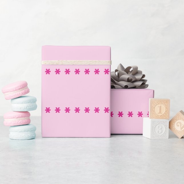 Rosa ros stjärnor presentpapper (Baby Shower)