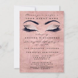 Rosa ros Stroke Makeup Öga Glitter 16 Möhippan Inbjudningar
