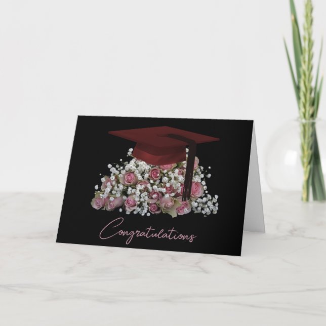 Rosa ros Studenten-kort Kort (Framsida)