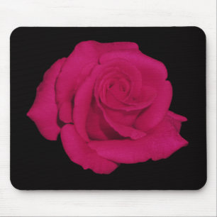 Rosa ros svart bakgrundsmousepad (gåvor) musmatta