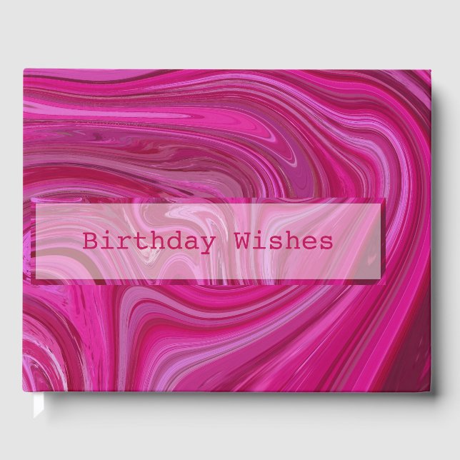 Rosa ros Swirls Gästböcker (Framsida)