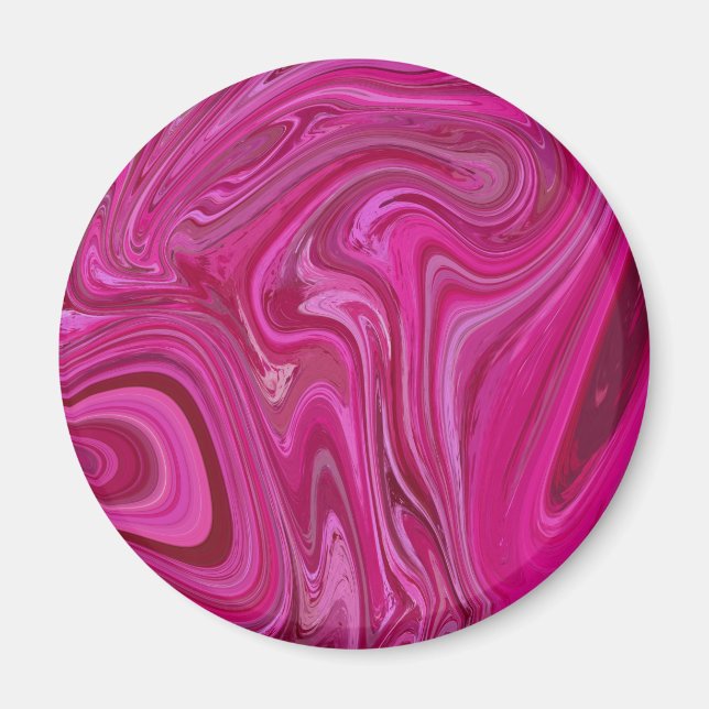 Rosa ros Swirls Magnet (Framsidan)
