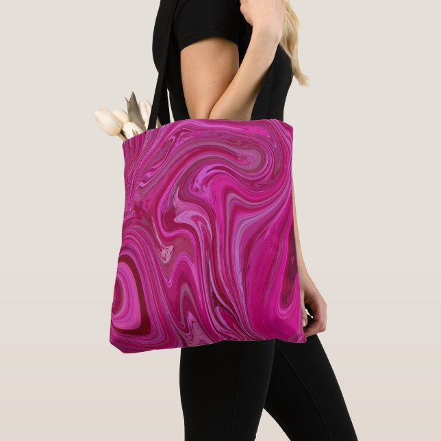 Rosa ros Swirls Tygkasse (Närbild)