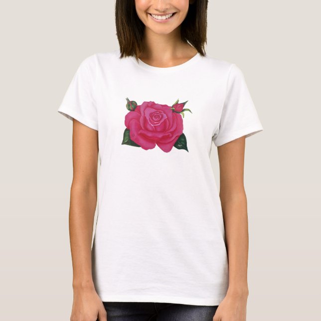 Rosa ros t-shirt (Framsida)