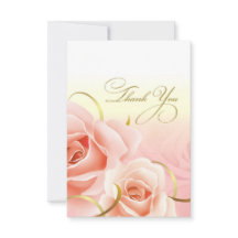 Rosa ros Tack Födelsedagsfest Cards