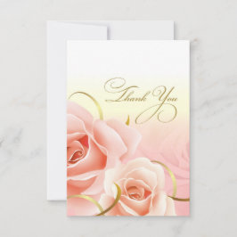 Rosa ros Tack Födelsedagsfest Cards