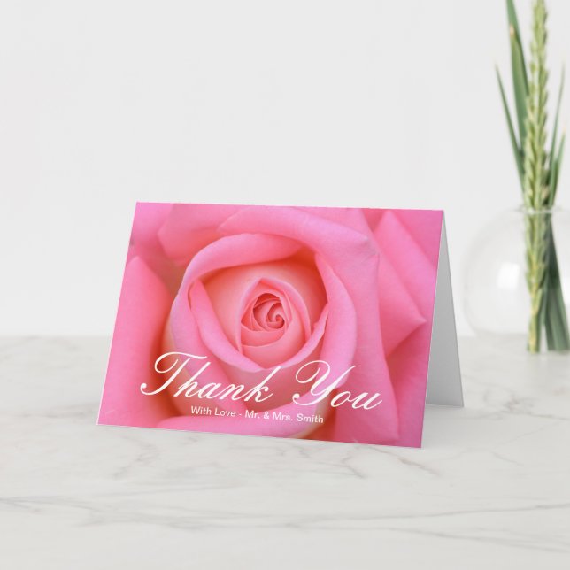 Rosa ros Tack Kort (Framsida)