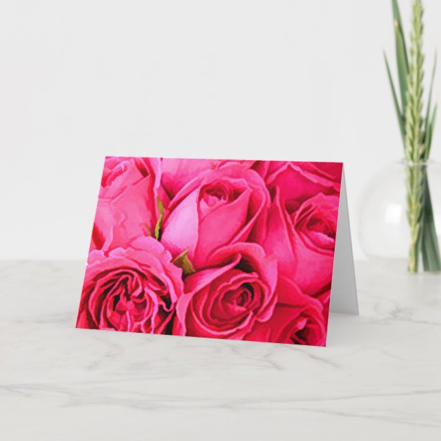 Rosa ros Tackkort (Framsida)