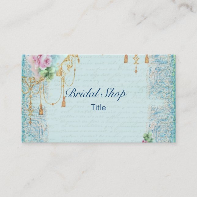 Rosa ros & Tassels Snöre Feminine Victorian Visitkort (Framsida)