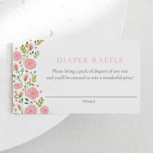 Rosa ros Tea Party Diaper Raffle