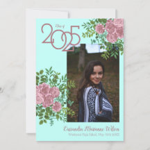 Rosa ros Teal Aqua Photo Studenten-meddelande