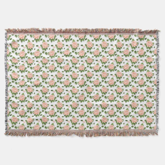 Rosa ros Throw Blanket Filt (Framsidan)