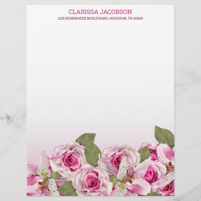 rosa ros Tiger Lily Brevhuvud (Framsida)