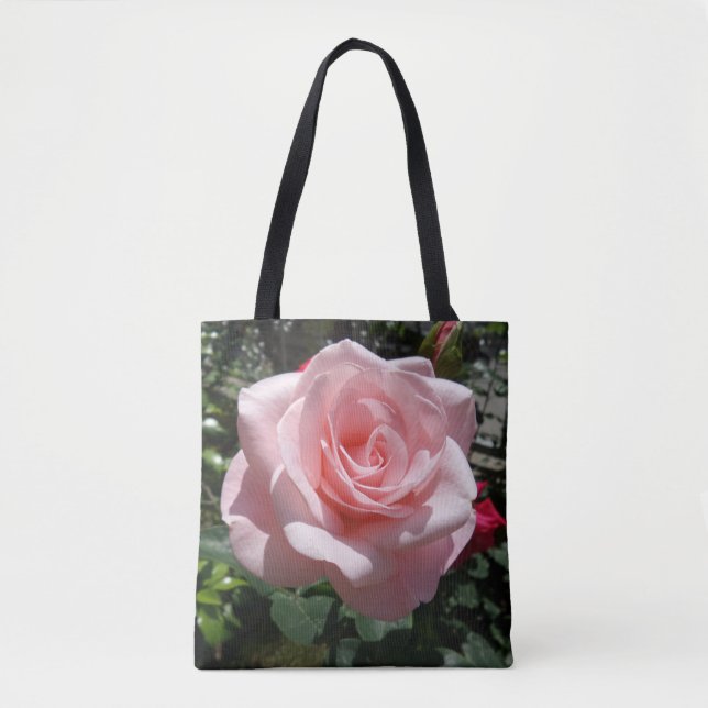 Rosa ros Tote Bag Tygkasse (Framsida)
