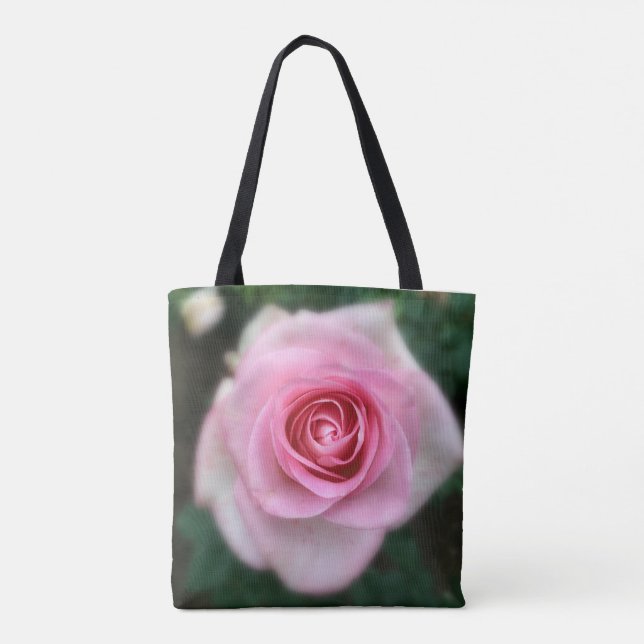 Rosa ros Tote Tygkasse (Baksida)