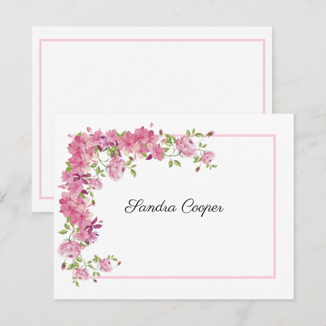 Rosa ros Trellis från ditt skrivbord Anteckningskort (Fram/baksida)