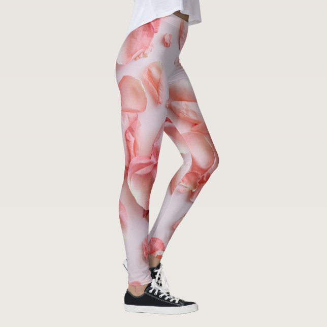 Rosa ros tryckta legeringar leggings (Höger)