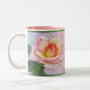 Rosa ros Två-Tonad mugg