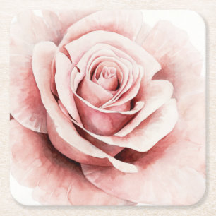 Rosa ros underlägg papper kvadrat