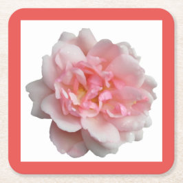 Rosa ros underlägg papper kvadrat