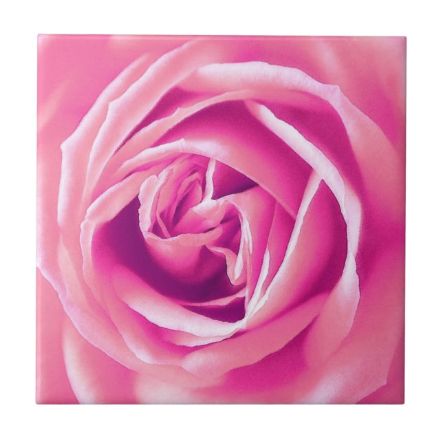 Rosa ros-utskrift kakelplatta (Framsidan)