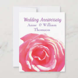 Rosa ros vackra jubileumsinbjudningar inbjudningar
