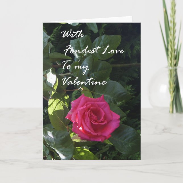 Rosa ros Valentine Card Helgkort (Framsida)