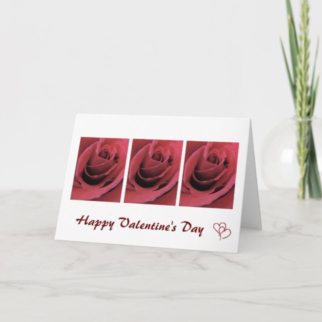 Rosa ros Valentine Card Helgkort (Framsida)
