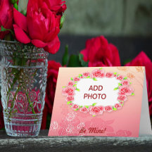 Rosa ros Valentine Lägg till ditt foto