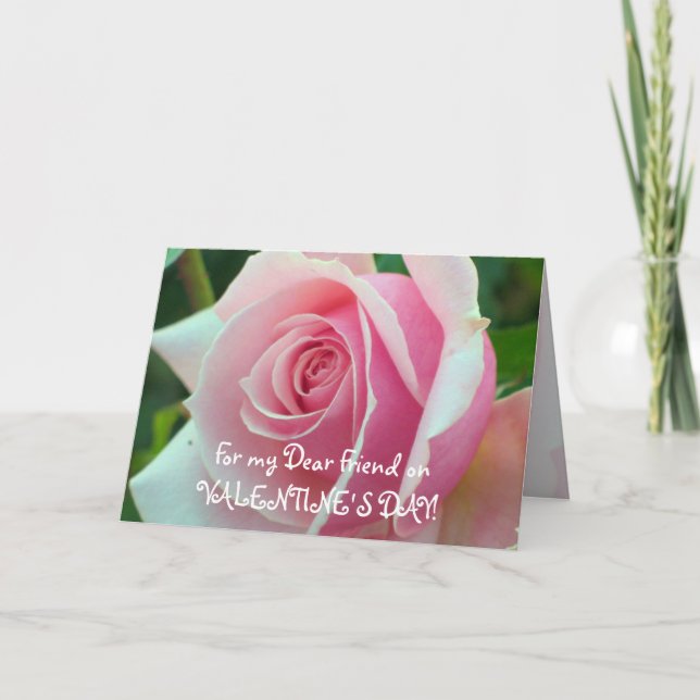 Rosa ros Vänskap Card Helgkort (Framsida)