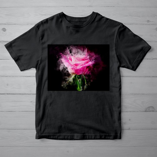 Rosa ros - vattenfärg - bb t shirt (Skapare uppladdad)