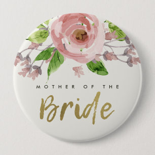 ROSA ROS VATTENFÄRGENS BLOMMIGT MOR BRIDE KNAPP