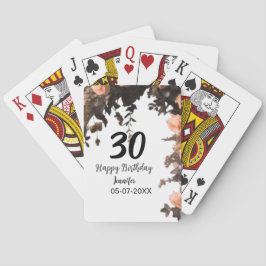 Rosa ros vintage blomma modern 30års födelsedag casinokort