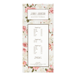Rosa ros Vintage Blommönster Business Reklamkort