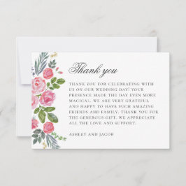 Rosa ros. Vintage blommor. Blommigt bröllop Tack Kort