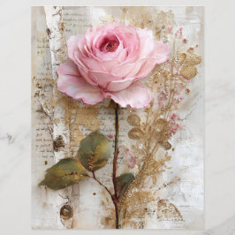 Rosa ros vintage skrotjournal scrapbok papper