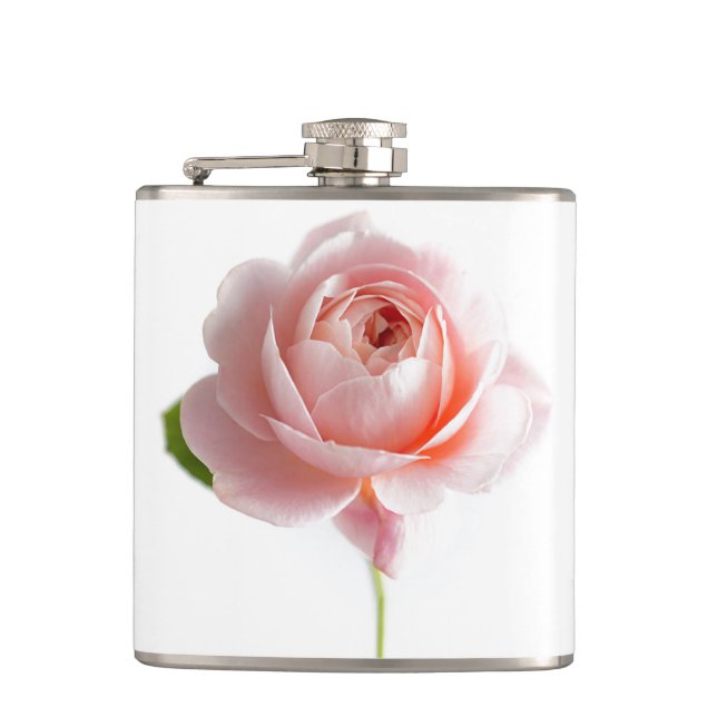 Rosa ros vinylförpackad kolv fickplunta (Framsidan)