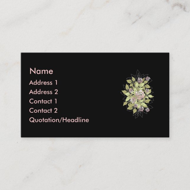 rosa ros visitkort (Framsida)