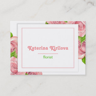 Rosa ros visitkort