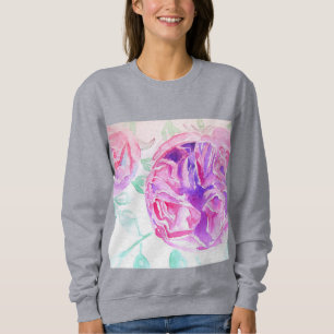 Rosa ros Watercolor blommigt blommor Ro T Shirt