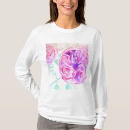 Rosa ros Watercolor blommigt blommor Ro T Shirt