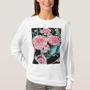 Rosa ros Watercolor Cabbage Victorian Ro Top T Shirt