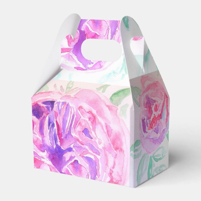 Rosa ros Watercolor Lilac Ro Flower Blommigt Presentaskar (Baksidan Sidan)