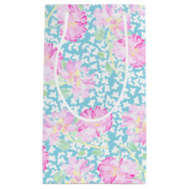 Rosa ros White Butterflies, Blue Small Gift Bag