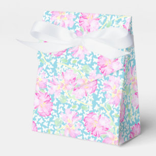 Rosa ros White Butterflies, Blue Tält Favor Box Presentaskar