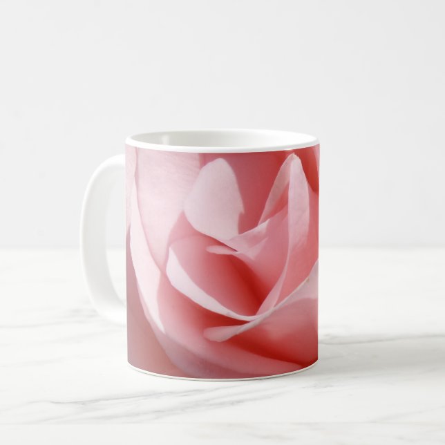 Rosa ros White Coffee Mugg (Framsida vänster)